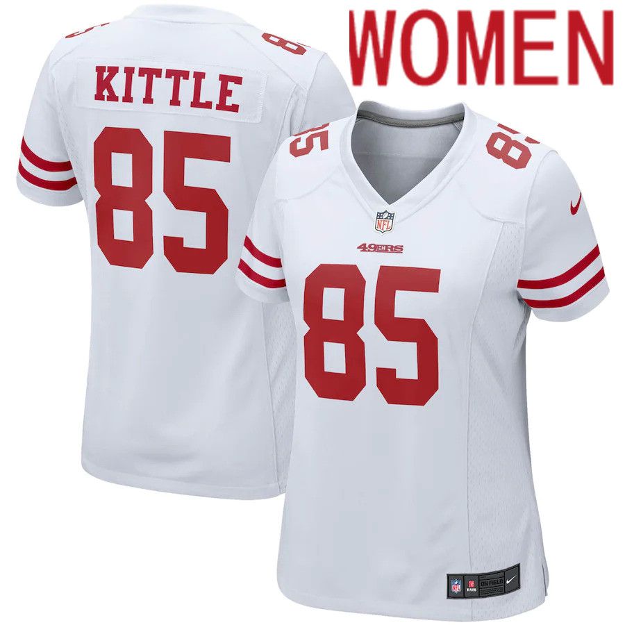 Women San Francisco 49ers 85 George Kittle Nike White Game NFL Jersey